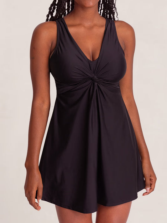 TRUESHAPE Swim Knot-Front Swim Dress