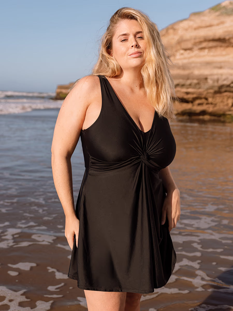 TRUESHAPE Swim Knot-Front Swim Dress