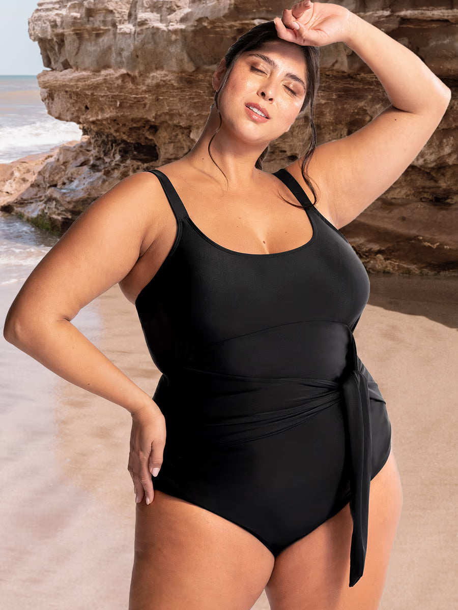 TRUESHAPE Tie Belt One-Piece Swimsuit