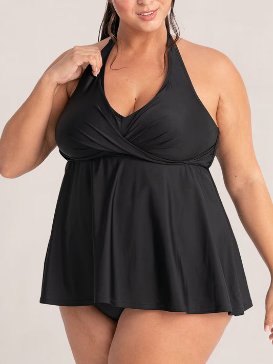 TRUESHAPE Twist-Front V-Neck Halter Tankini