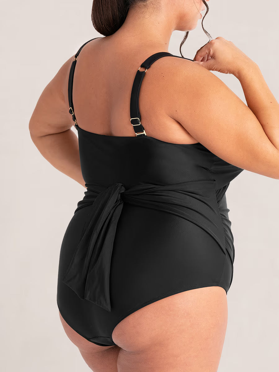 TRUESHAPE Tie Belt One-Piece Swimsuit