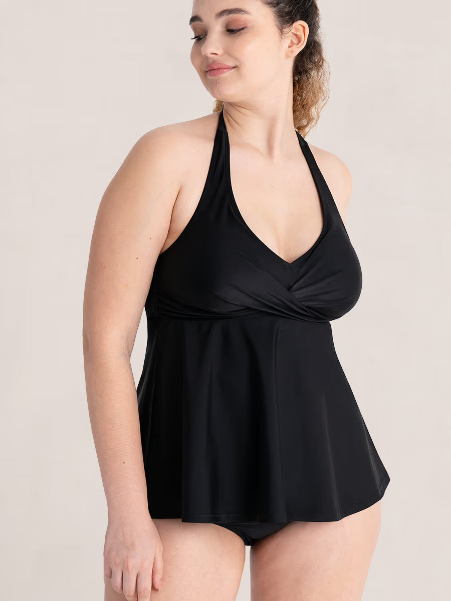 TRUESHAPE Twist-Front V-Neck Halter Tankini