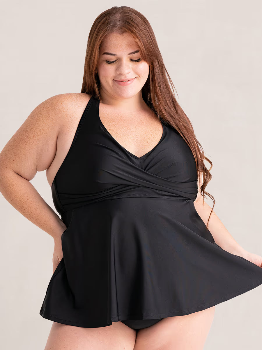 TRUESHAPE Twist-Front V-Neck Halter Tankini