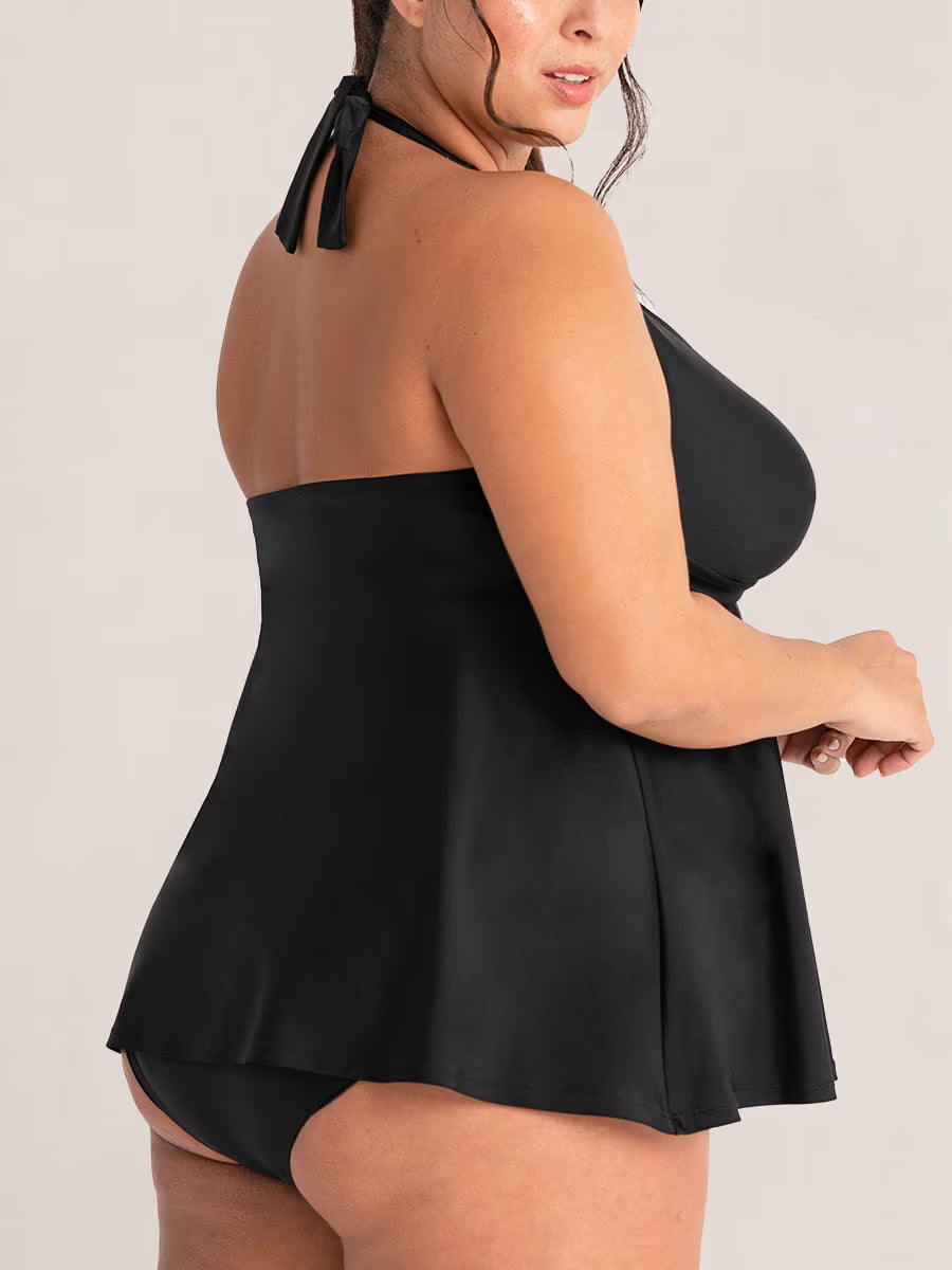 TRUESHAPE Twist-Front V-Neck Halter Tankini
